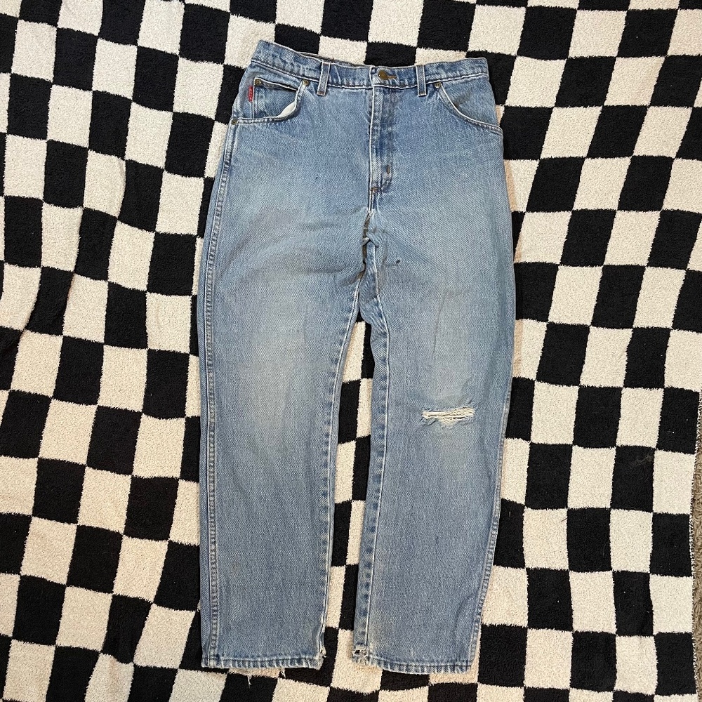 vintage bugle boy made in usa light wash well worn jeans size 30